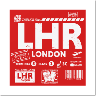 Vintage London LHR Airport Code Travel Day Retro Travel Tag Posters and Art